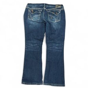 Y2K Ariya Embroidered Faded Bootcut Flared Mid Rise Jeans